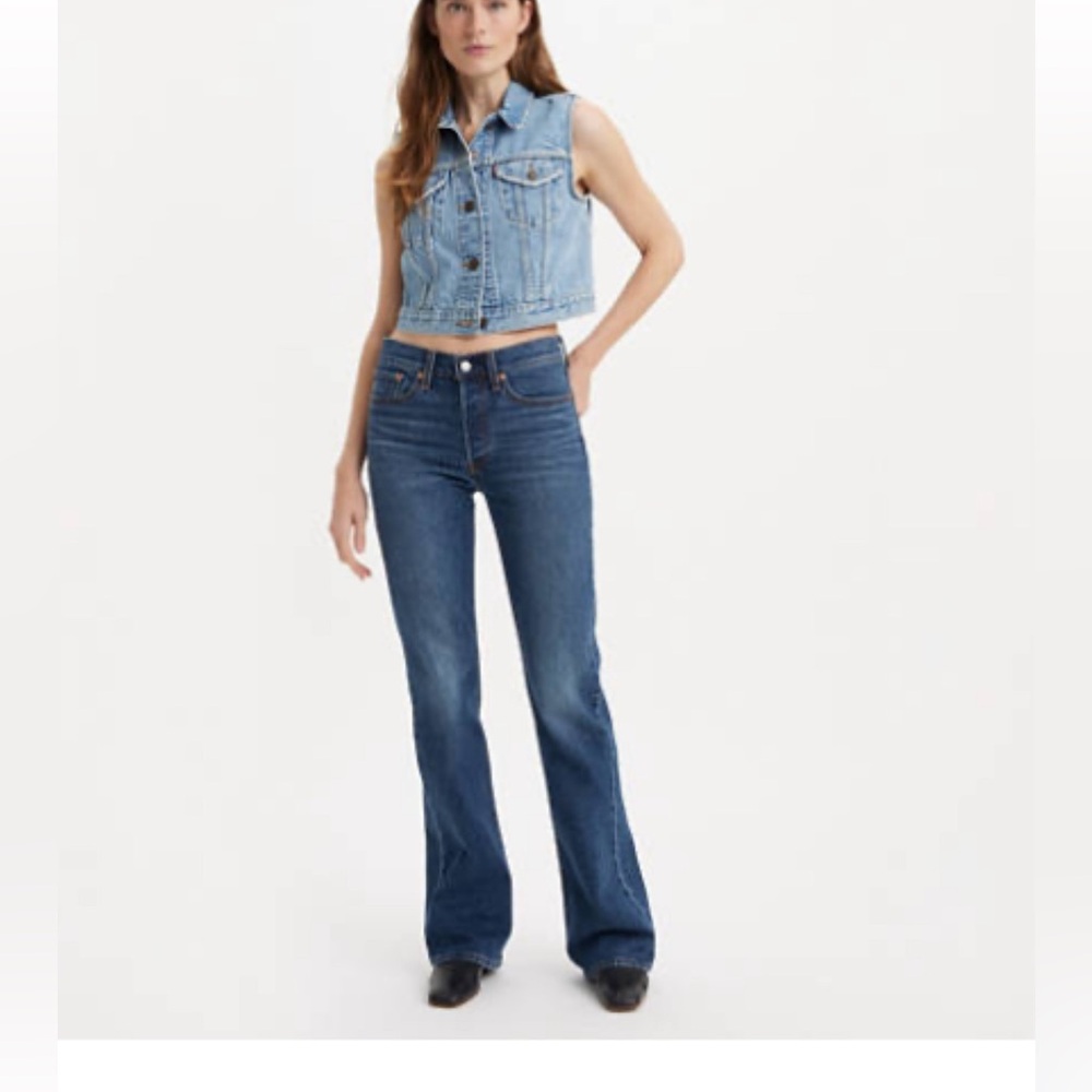 Levi's Jeans Button Fly Wedgie Bootcut Dark Blue # S110783